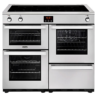 Belling Cookcentre 100EI Electric Range Cooker With Induction Hob Stainless Steel